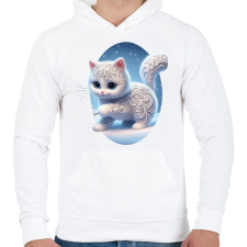 PRINTFASHION Hócica - Férfi kapucnis pulóver - Fehér férfi pulóver, kardigán