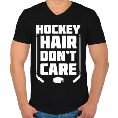 PRINTFASHION Hockey hair - Férfi V-nyakú póló - Fekete