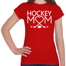 PRINTFASHION Hockey Mom - Női póló - Piros
