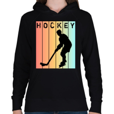 PRINTFASHION Hockey - Női kapucnis pulóver - Fekete