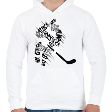 PRINTFASHION Hockey player - Férfi kapucnis pulóver - Fehér férfi pulóver, kardigán