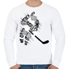 PRINTFASHION Hockey player - Férfi pulóver - Fehér férfi pulóver, kardigán