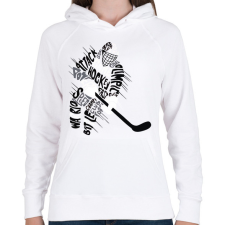 PRINTFASHION Hockey player - Női kapucnis pulóver - Fehér női pulóver, kardigán
