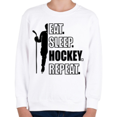 PRINTFASHION Hockey, repeat - Gyerek pulóver - Fehér