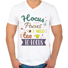 PRINTFASHION Hocus Pocus tea - Férfi V-nyakú póló - Fehér férfi póló