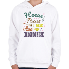 PRINTFASHION Hocus Pocus tea - Gyerek kapucnis pulóver - Fehér