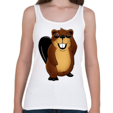 PRINTFASHION Hód - Női atléta - Fehér női trikó