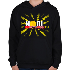 PRINTFASHION HODL DON'T FOSS - Gyerek kapucnis pulóver - Fekete gyerek pulóver, kardigán