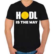 PRINTFASHION HODL - Férfi V-nyakú póló - Fekete férfi póló