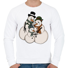 PRINTFASHION Hóember család - Férfi pulóver - Fehér férfi pulóver, kardigán