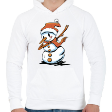 PRINTFASHION Hóember dab - Férfi kapucnis pulóver - Fehér