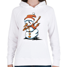 PRINTFASHION Hóember dab - Női kapucnis pulóver - Fehér női pulóver, kardigán