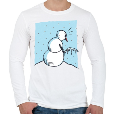 PRINTFASHION Hóember - Férfi hosszú ujjú póló - Fehér