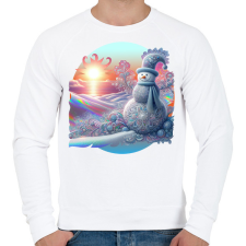 PRINTFASHION Hóember - Férfi pulóver - Fehér férfi pulóver, kardigán