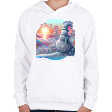 PRINTFASHION Hóember - Gyerek kapucnis pulóver - Fehér