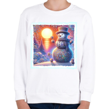 PRINTFASHION Hóember - Gyerek pulóver - Fehér gyerek pulóver, kardigán