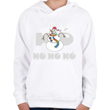 PRINTFASHION Hóember Ho Ho Hó - Gyerek kapucnis pulóver - Fehér gyerek pulóver, kardigán