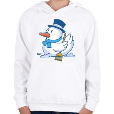 PRINTFASHION Hóember kacsa - Gyerek kapucnis pulóver - Fehér gyerek pulóver, kardigán