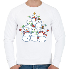 PRINTFASHION Hóember karácsonyfa - Férfi pulóver - Fehér férfi pulóver, kardigán