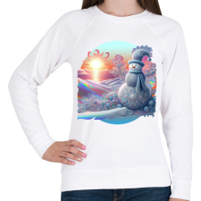 PRINTFASHION Hóember - Női pulóver - Fehér női pulóver, kardigán