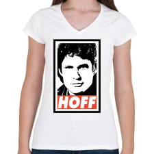 PRINTFASHION HOFF - Női V-nyakú póló - Fehér női póló