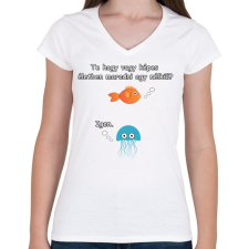 PRINTFASHION hogy vagy képes.. - Női V-nyakú póló - Fehér női póló