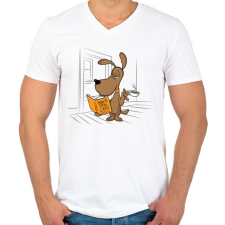 PRINTFASHION Hogyan trollkodj a macskákkal - Férfi V-nyakú póló - Fehér férfi póló