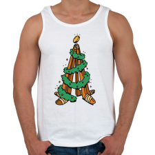 PRINTFASHION Hokis Karácsonyfa - Férfi atléta - Fehér atléta, trikó