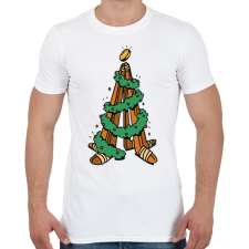 PRINTFASHION Hokis Karácsonyfa - Férfi póló - Fehér férfi póló