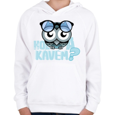 PRINTFASHION hol a kávémowl - Gyerek kapucnis pulóver - Fehér gyerek pulóver, kardigán