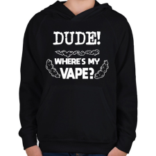 PRINTFASHION Hol az e-cigim? - Gyerek kapucnis pulóver - Fekete gyerek pulóver, kardigán