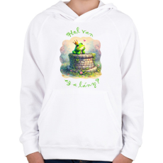 PRINTFASHION Hol van az a lány? - Gyerek kapucnis pulóver - Fehér