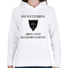 PRINTFASHION Hol volt Gondor? (balsiker) - Női kapucnis pulóver - Fehér
