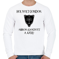 PRINTFASHION Hol volt Gondor? (kávé) - Férfi pulóver - Fehér férfi pulóver, kardigán