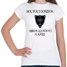 PRINTFASHION Hol volt Gondor? (kávé) - Női póló - Fehér női póló