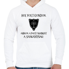 PRINTFASHION Hol volt Gondor? (sárkány) - Férfi kapucnis pulóver - Fehér férfi pulóver, kardigán