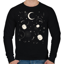 PRINTFASHION Hold és csillagok - Férfi pulóver - Fekete férfi pulóver, kardigán