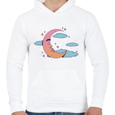 PRINTFASHION Hold - Férfi kapucnis pulóver - Fehér