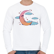 PRINTFASHION Hold - Férfi pulóver - Fehér