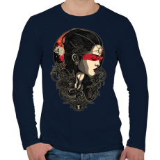 PRINTFASHION Holdkirálynő - Férfi hosszú ujjú póló - Sötétkék