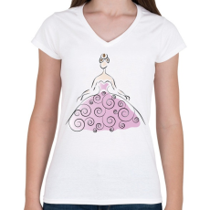 PRINTFASHION Hölgy - Női V-nyakú póló - Fehér