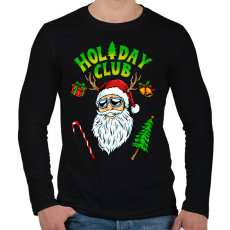 PRINTFASHION HOLIDAY CLUB - Férfi hosszú ujjú póló - Fekete