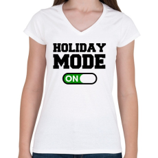 PRINTFASHION Holiday - Női V-nyakú póló - Fehér