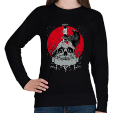 PRINTFASHION Holló és koponya - Női pulóver - Fekete női pulóver, kardigán
