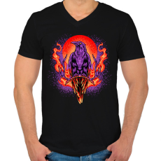 PRINTFASHION Holló  - Férfi V-nyakú póló - Fekete