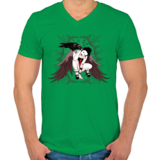 PRINTFASHION Holló lány - Férfi V-nyakú póló - Zöld
