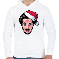 PRINTFASHION Home Alone - betörő - Férfi kapucnis pulóver - Fehér