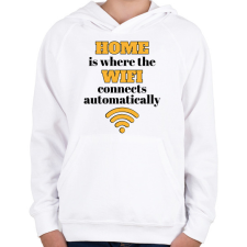 PRINTFASHION Home is where - Gyerek kapucnis pulóver - Fehér gyerek pulóver, kardigán
