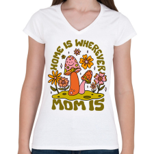 PRINTFASHION Home - Mom - Női V-nyakú póló - Fehér női póló