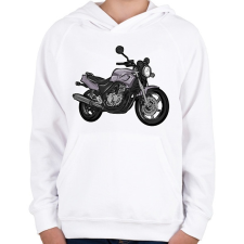 PRINTFASHION Honda Cb 500 y pc32szürke - Gyerek kapucnis pulóver - Fehér gyerek pulóver, kardigán